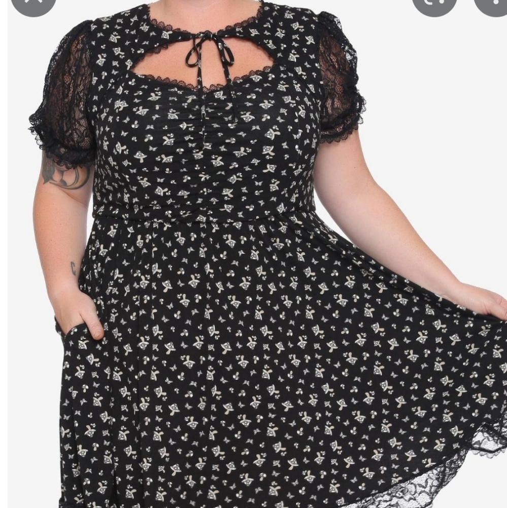 Hot Topic Mushroom and Butterfly Henly Dress